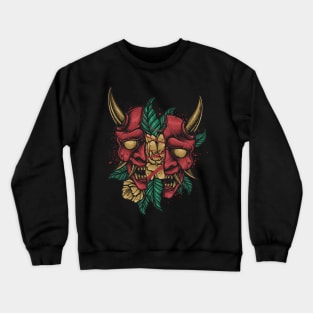 Oni mask flower Crewneck Sweatshirt